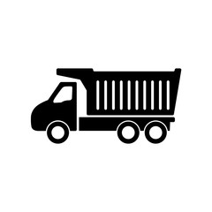 Dump truck icon, logo on white background