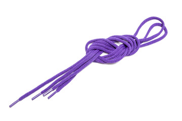 Obraz na płótnie Canvas Purple Shoe laces isolated on white background