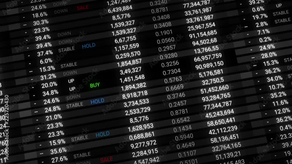 Poster 3d render abstract background with stock market digits. financial concept. stock market data on disp