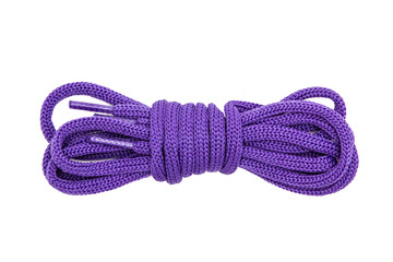 Purple Shoe laces isolated on white background