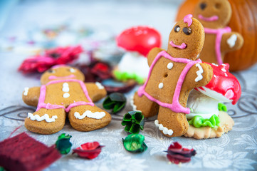 gingerbread and pumpkin composition