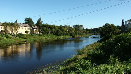 Fototapeta na wymiar Torzhok. Tvertsa River.