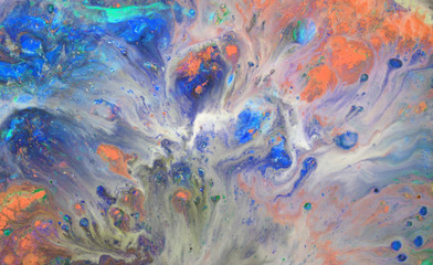 Abstract blot background. Marble texture. Acrylic colors.