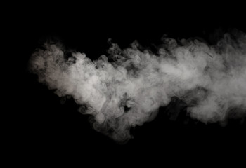 white smoke isolated on black