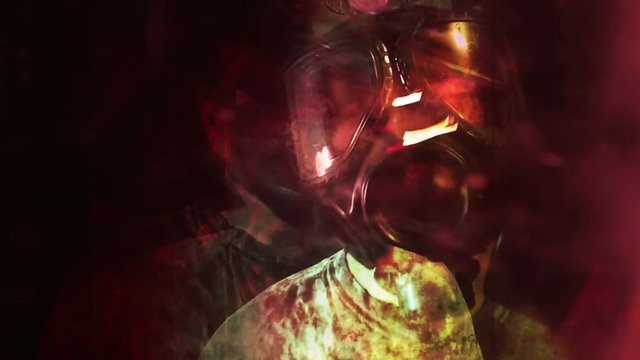 Gas mask red and fallout