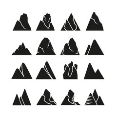 mountain icons set