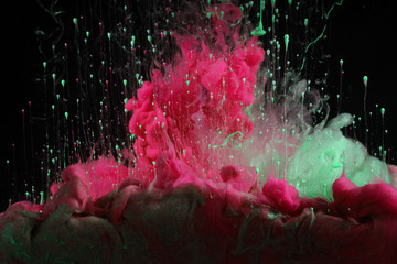 Acrylic colors in water. Ink blot.