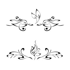 Fototapeta premium symmetrical ornament with a stylized plant in the center. SET