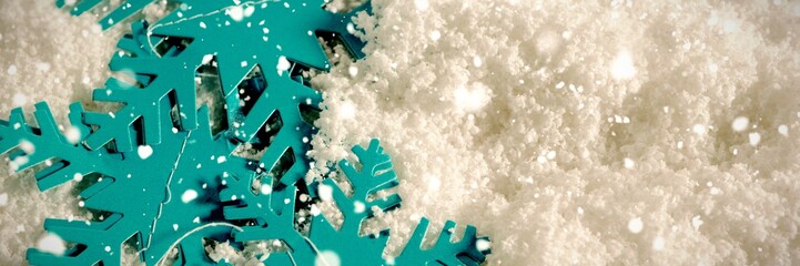 Composite image of snow falling