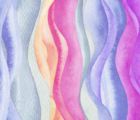 Abstract wave watercolor painted background. Paper texture.