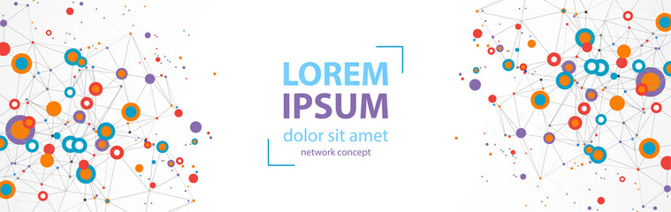 Abstract polygonal vector background with connecting dots and lines. Explode geometric shapes.