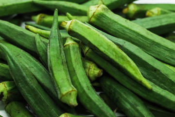 fresh green Okra