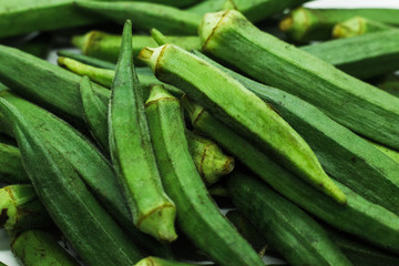 fresh green Okra
