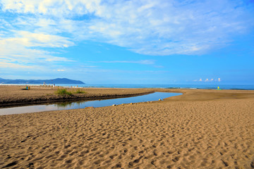 sand beach in paestum Cilento Italy