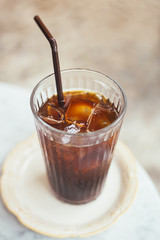 glass of ice coffee