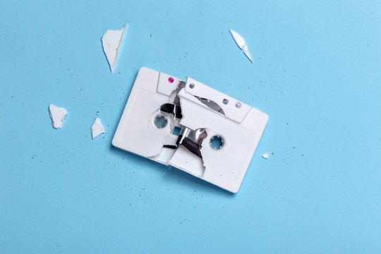 Smashed white cassette