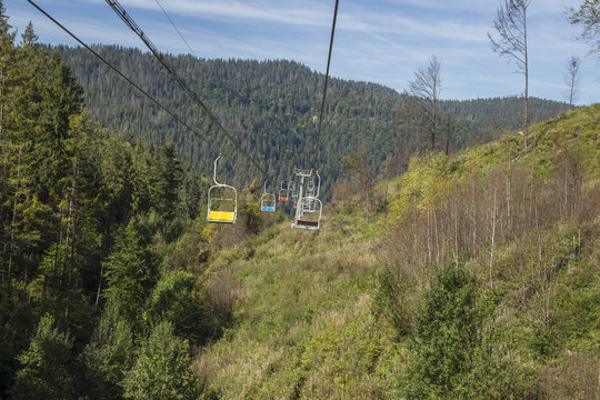 Ski lift "Zahar Berkut" in the Ukrainian Carpathians