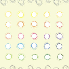 set of abstract circles. doodle, multicolor forms