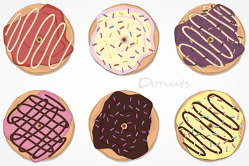 a set of donuts. glaze. theme for sweet tooth.