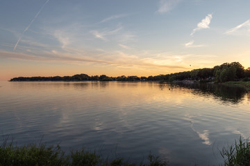 sunset over the lake