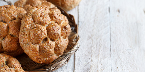 Whole wheat bread on a Wooden Table