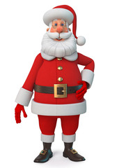 3d illustration Cheerful  model of Santa Claus/3d illustration New Year\'s congratulation from Santa Claus