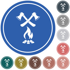 The ax and campfire icon