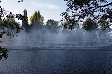 fountain in the pond