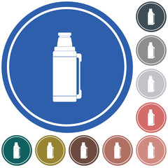 Thermos container icon, camping and hiking equipment