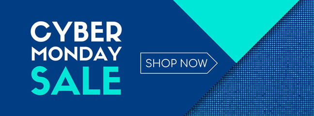 Cyber monday sale. Shop now. Vector banner template
