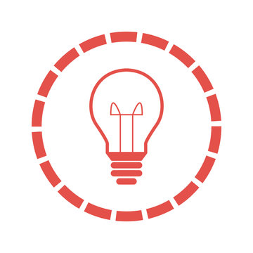 Gl&uuml;hbine Kreis Rund Strahlen - Icon, Symbol, Piktogramm, grafisches Element - outline - Vektor - rot
