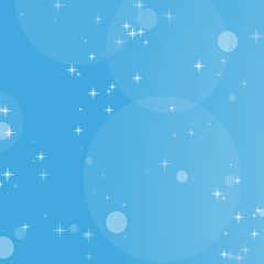 Obraz na płótnie Canvas Color abstract background of blue sky with bokeh and stars. Simple flat vector illustration.
