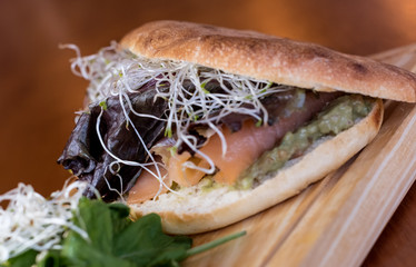 sandwich with smoked salmon