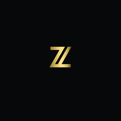 Minimal Geometric Lineart Letter Z or ZZ Logo Design Icon