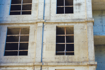 Concrete slab building close-up