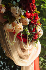 Arch for the wedding, the newlyweds. artificial flowers from paper. wedding decor