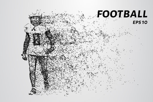 American football made up of particles.