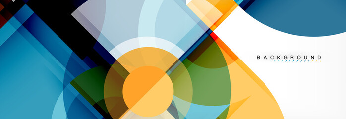 Obraz premium Abstract background - multicolored circles, trendy minimal geometric design