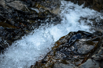 Agitated flow of a river