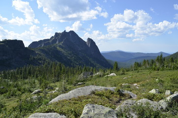 landscape mountains nature sky rock valley