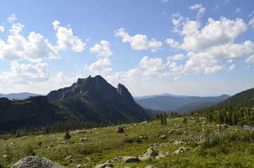 landscape mountains nature sky rock valley