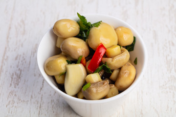 Tasty pickled mushrooms