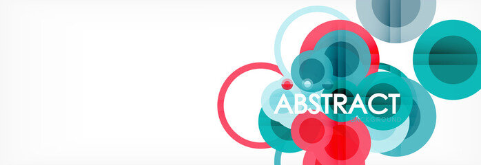 Fototapeta premium Abstract colorful geometric composition - multicolored circle background