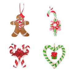 Christmas lollipop and Gingerbread Man  isolated on white background