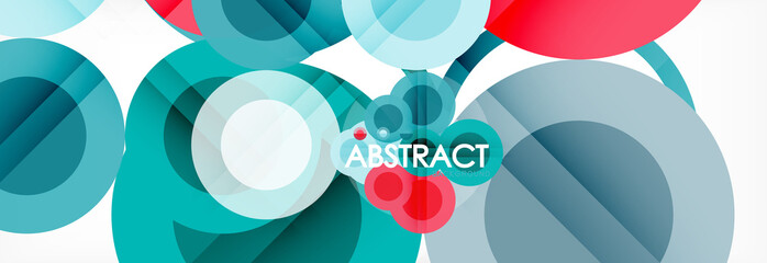 Abstract colorful geometric composition - multicolored circle background