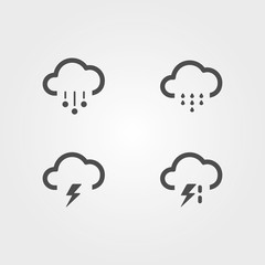 Modern weather icons set. Flat vector symbols on background.