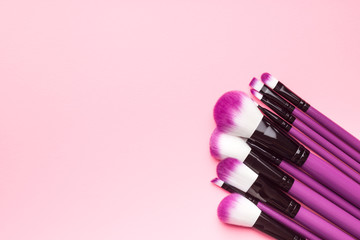 Set of makeup brushes.