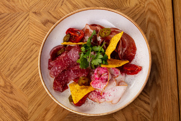 Spanish sausages plate