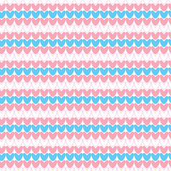 Transgender flag illustration. LGBT knitted seamless pattern. Vector illustration for pride flag.