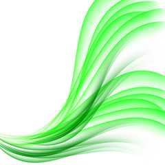 Obraz premium wavy abstract background green waves on white background